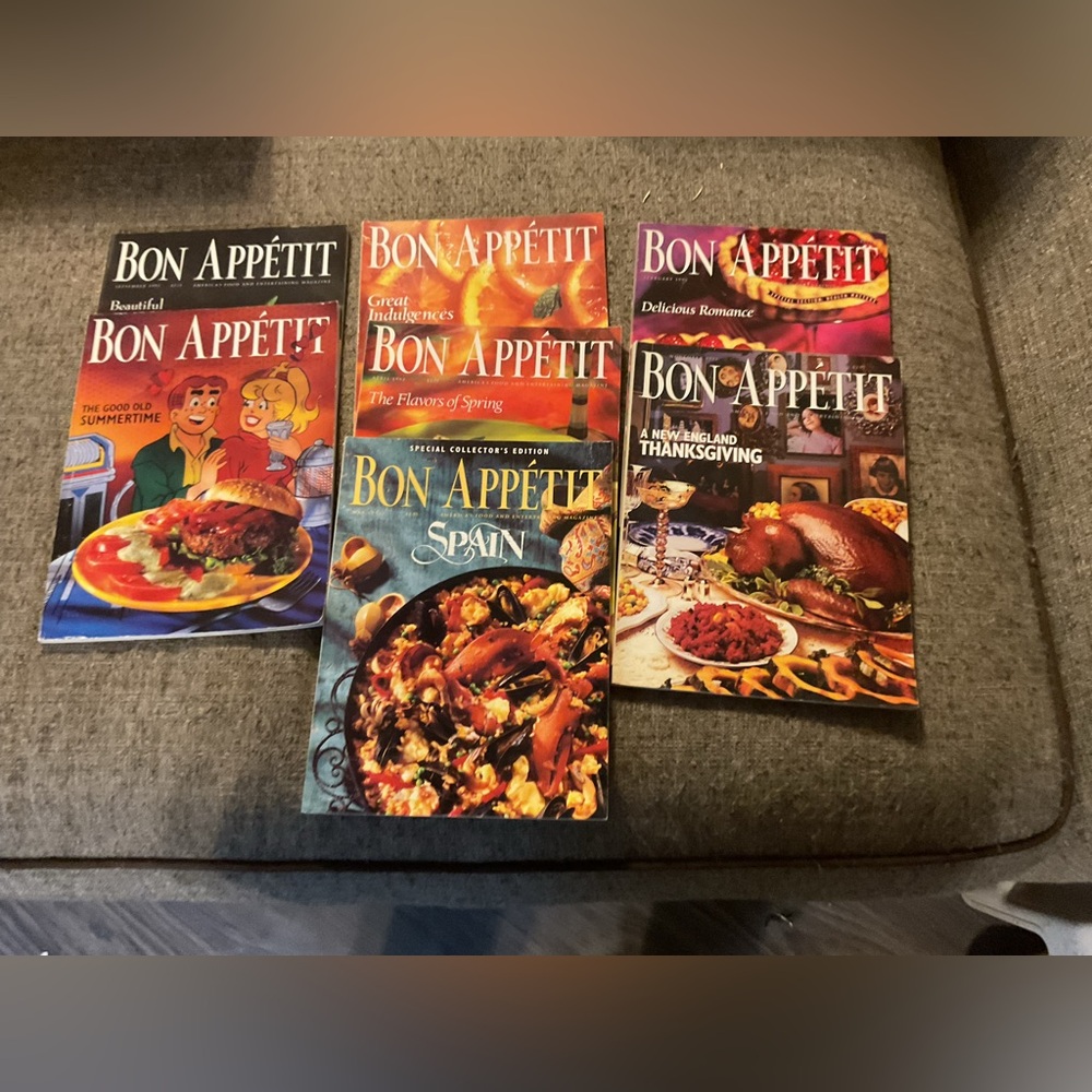Lot of 7 Bon Appetit Magazines 1991 & 1992